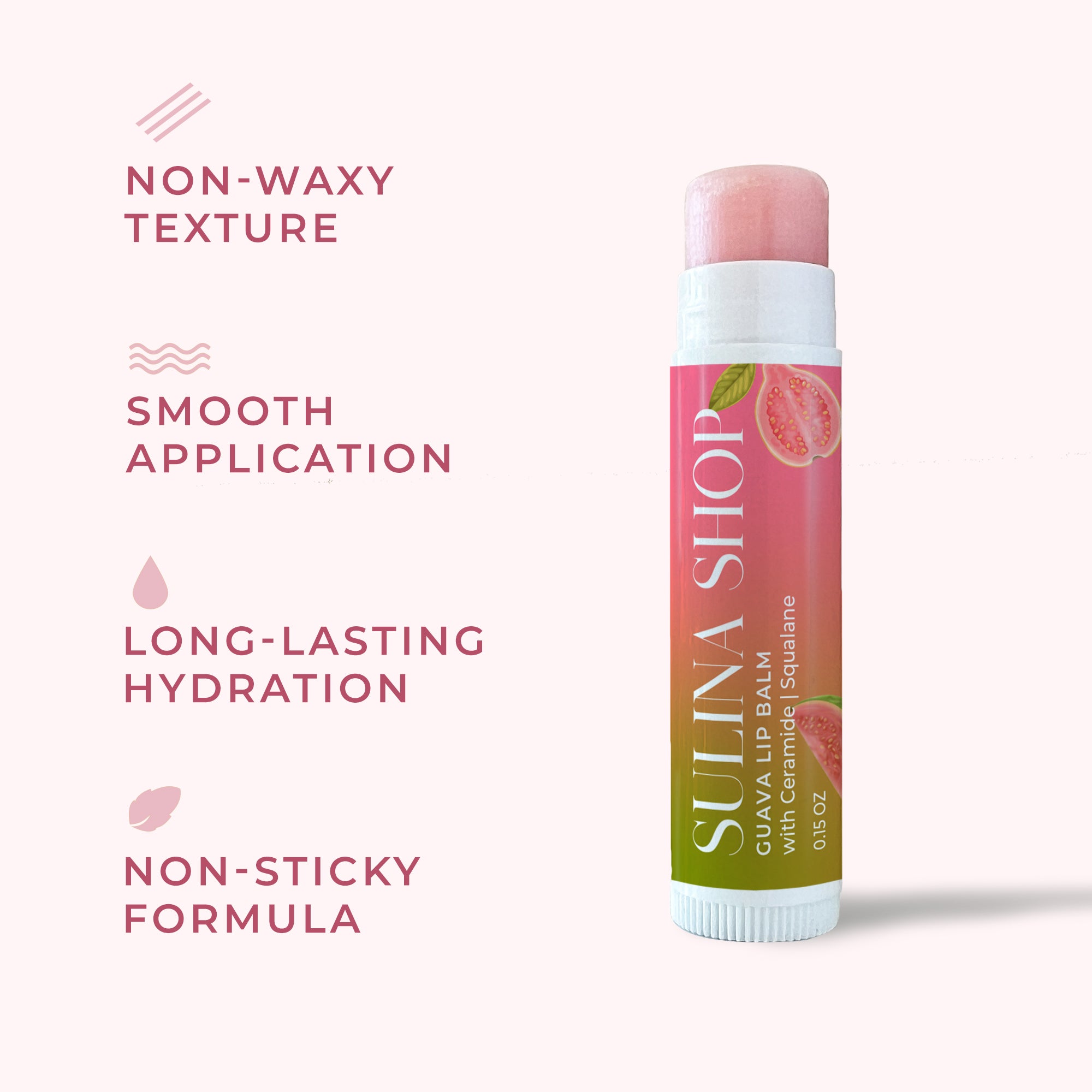 nonwaxy texture Guava-Natural-Lip-Balm