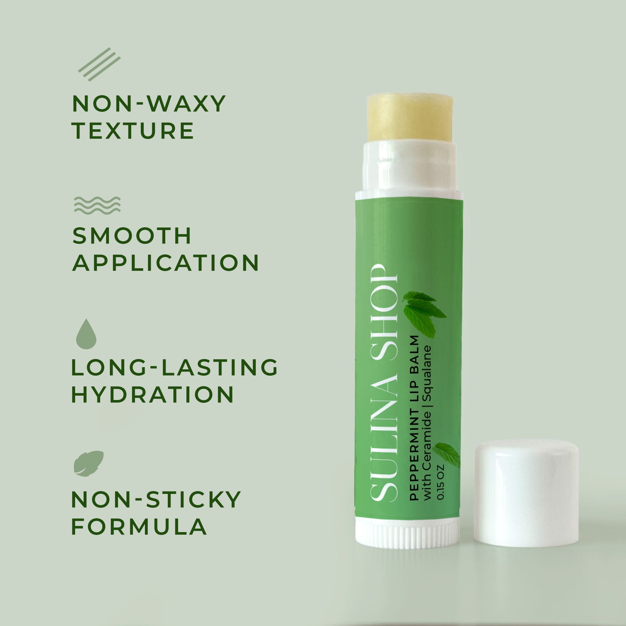 Non waxy texture smooth application long lasting hydration nonstickyformula