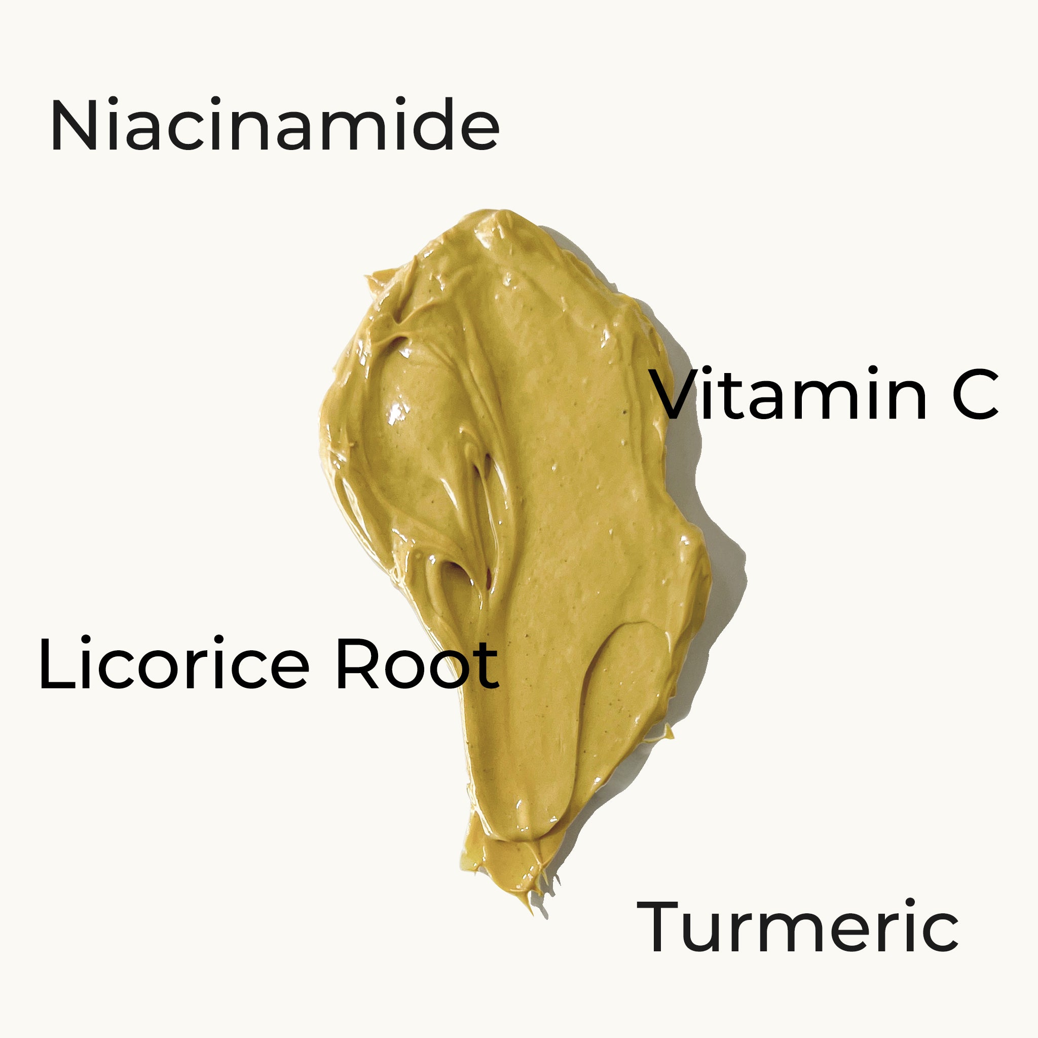 Niacinamide, Vitamin C, Licorice Root, Turmeric