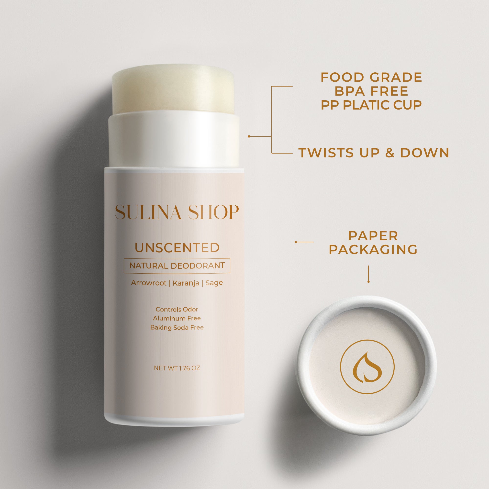 Unscented Natural Deodorant