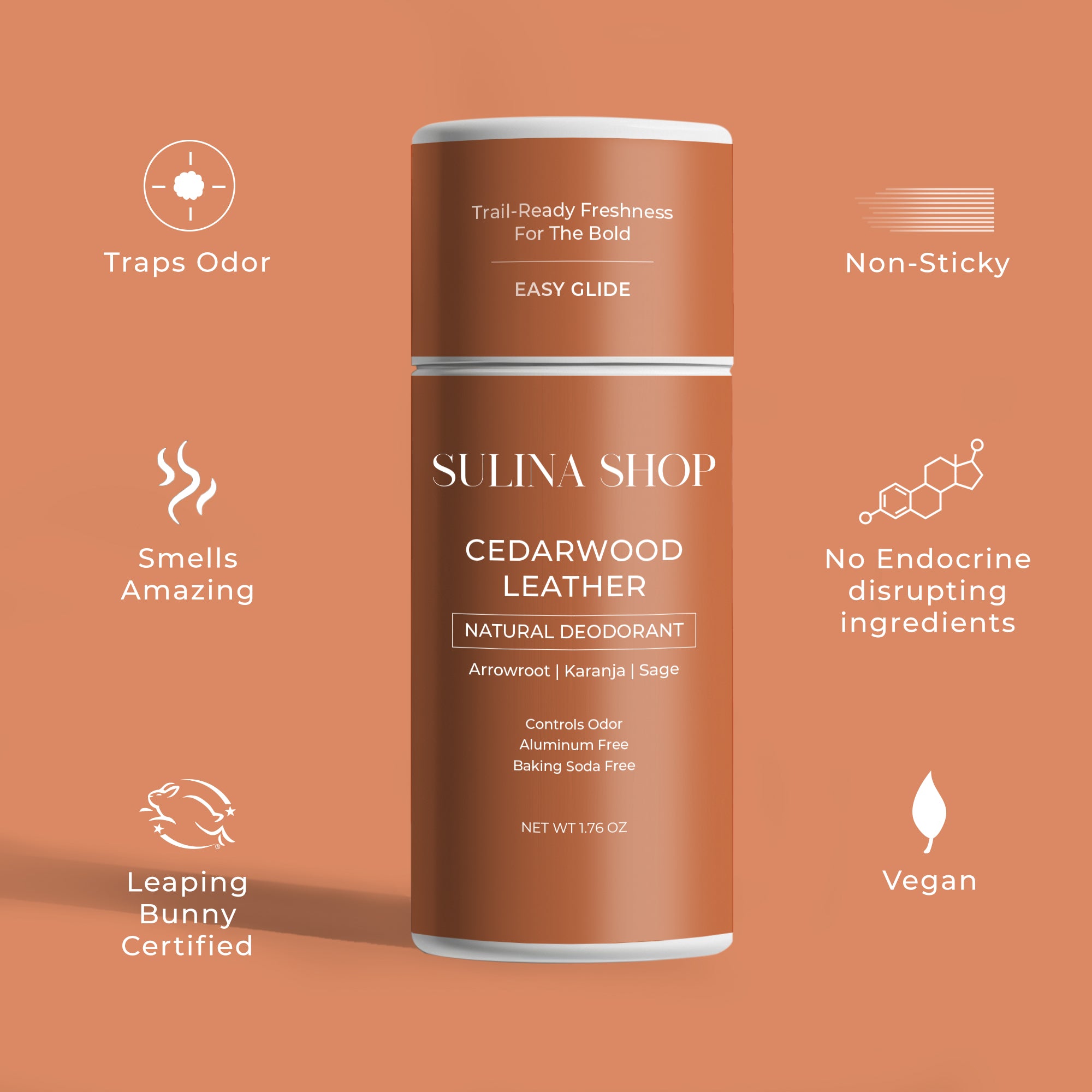 Cedarwood Leather Natural Deodorant