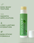 Non waxy texture smooth application long lasting hydration nonstickyformula
